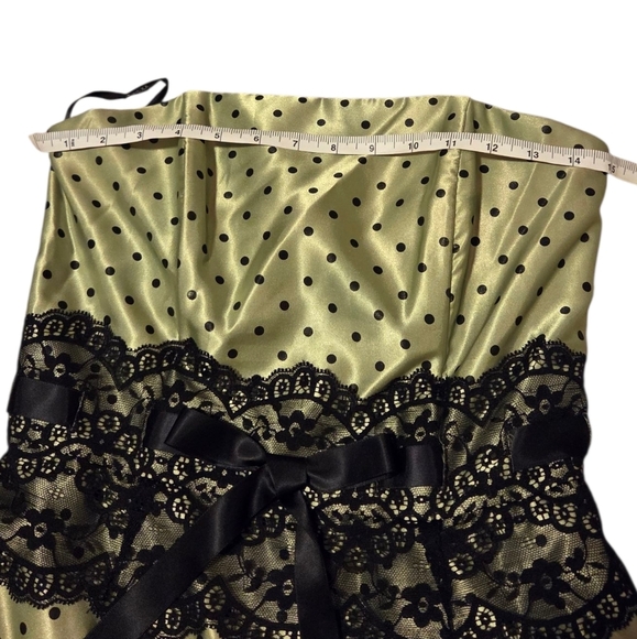 Jessica McClintock Gunne Sax Y2k 80s 90s Ballerina Strapless Prom Polka Dot Sz 7 - Picture 3 of 10